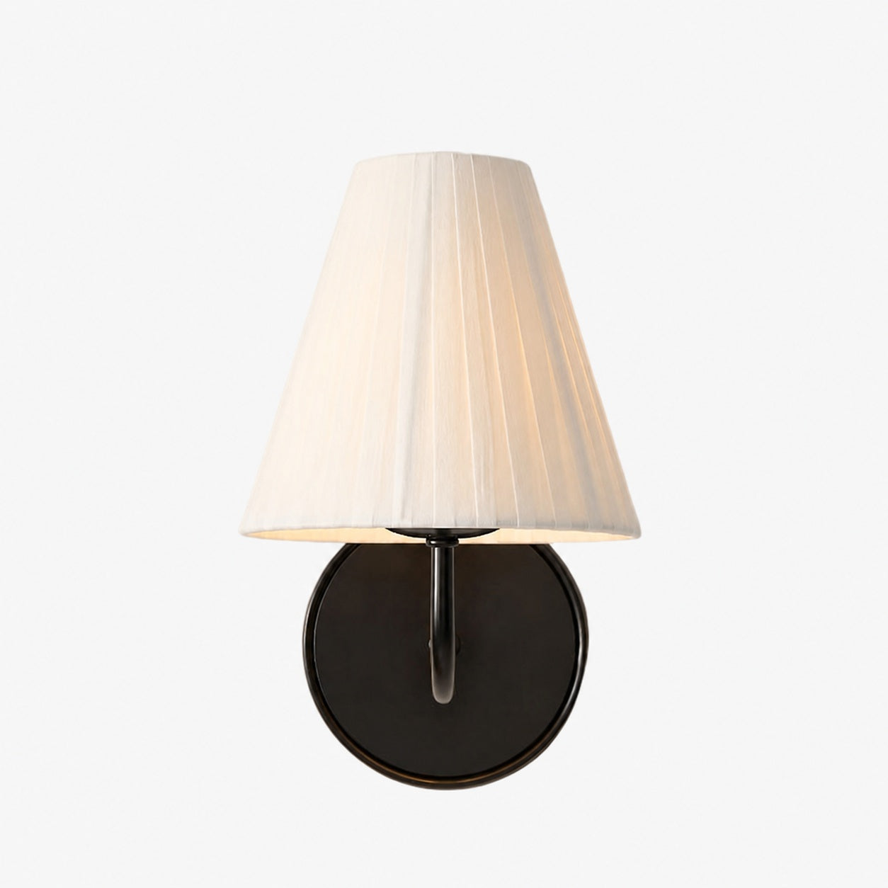 Fibura Sleek Metal Linen Shade Wall Light - Wall-Mounted Art