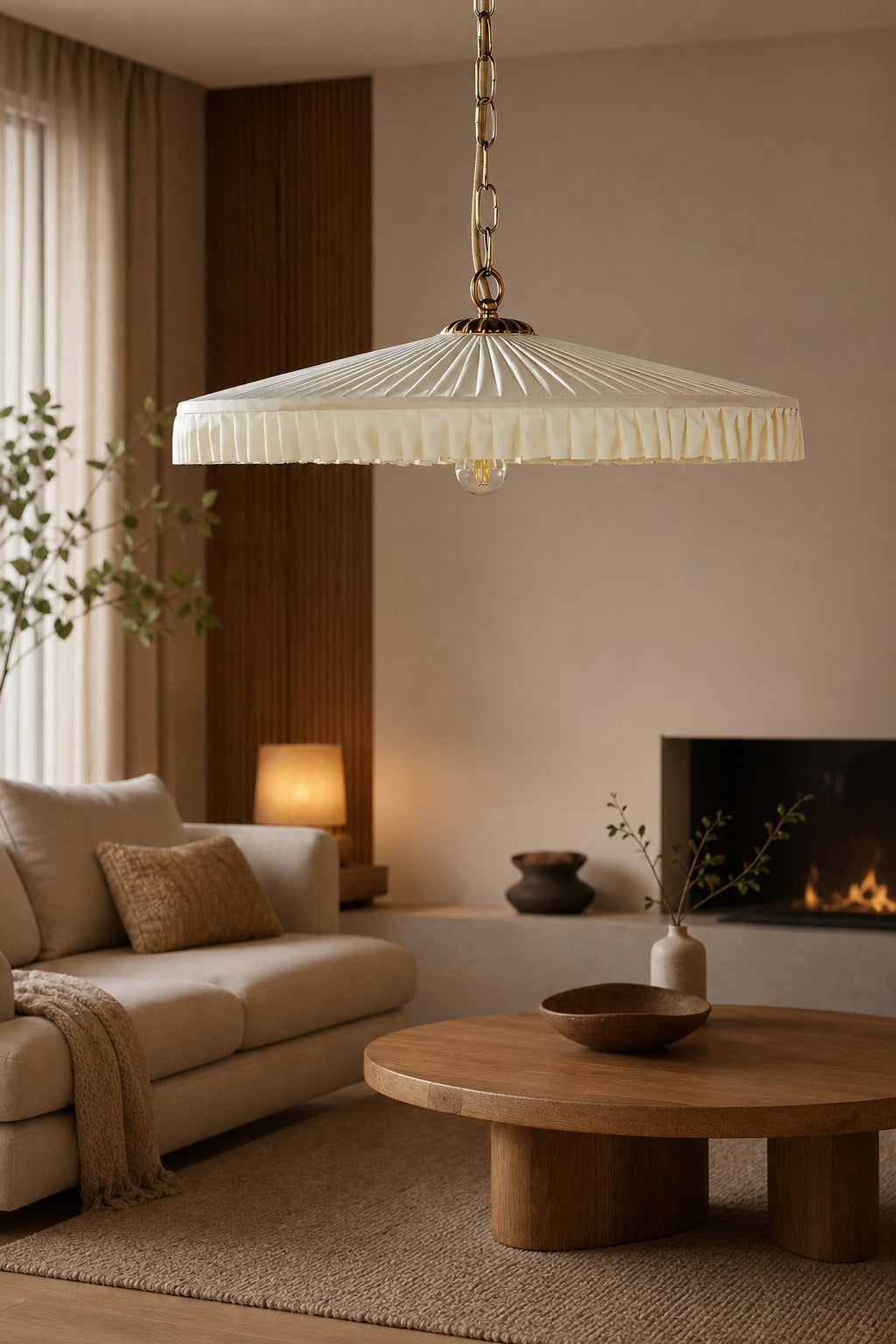 Elumina Silk Pleated Pendant Light - Classic Hanging Ceiling Fixture