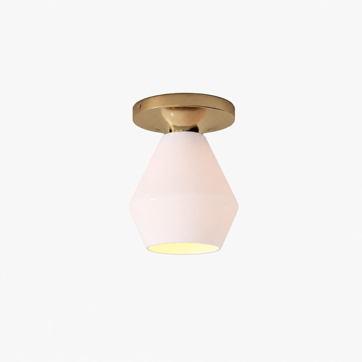 Merin Minimalist Sleek Geometric Glass Flushmount Light