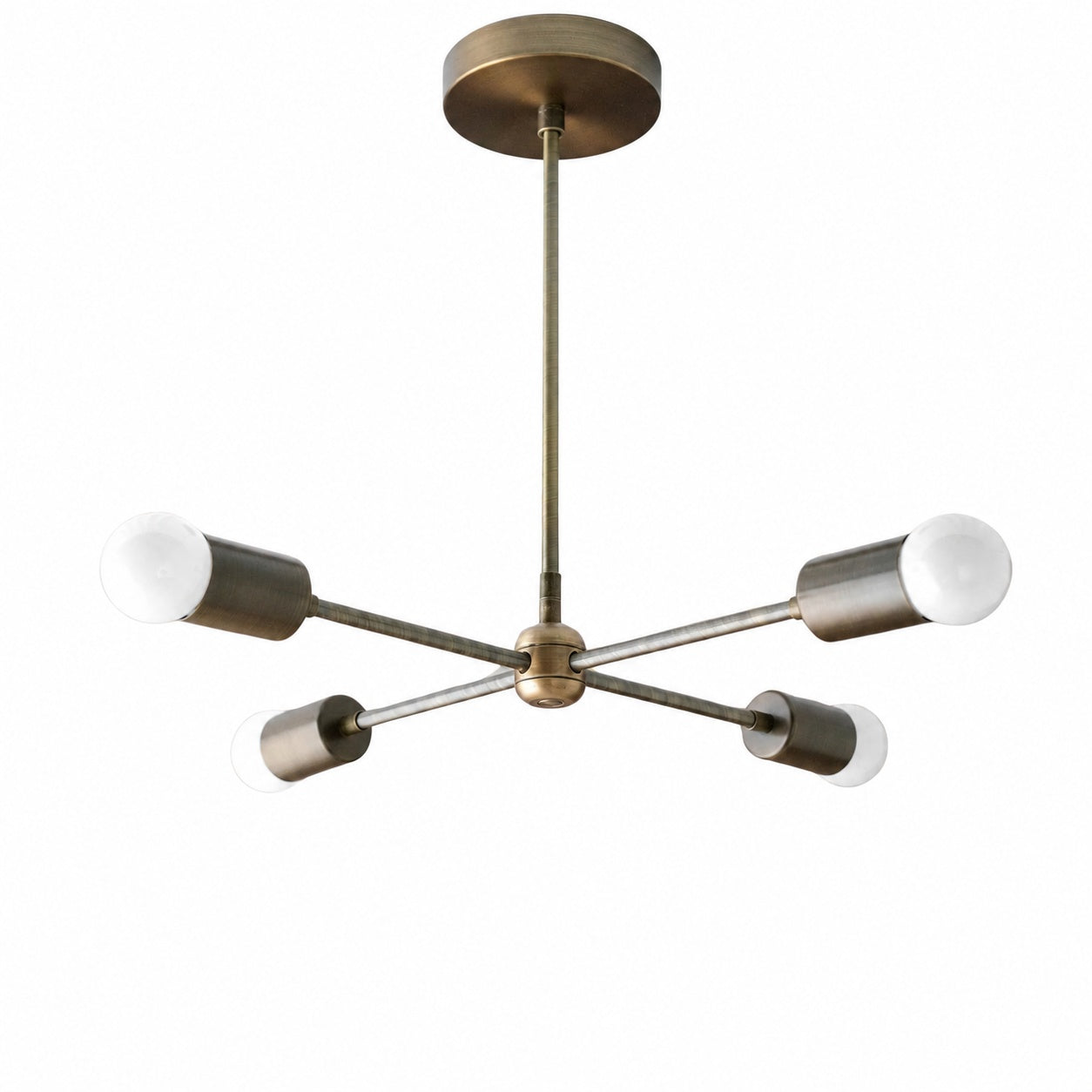 Mobilux Line Mid Century Gold Sputnik Chandelier - Geometric Brass Fixture