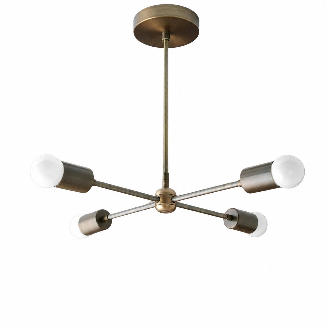 Mobilux Line Mid Century Gold Sputnik Chandelier - Geometric Brass Fixture