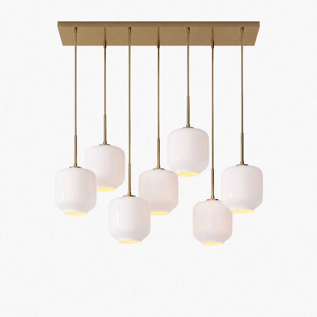 Lumivelle Sculptural 7-Light Chandelier – Adjustable Height Modern Glass Pendant