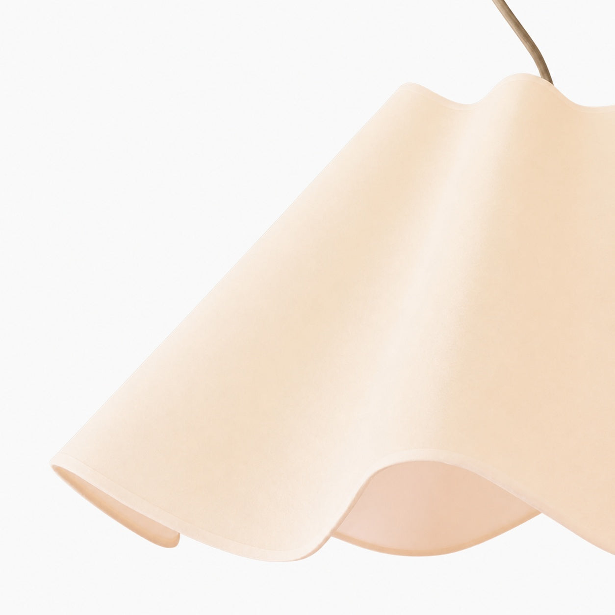 Oslan Ivory Linen Pendant Light - Scalloped Shade Modern Ceiling Lamp