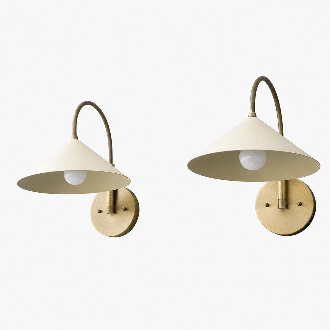 Curva Metal Vintage Wall Sconce  - Elegant Cone Shade for Bedrooms