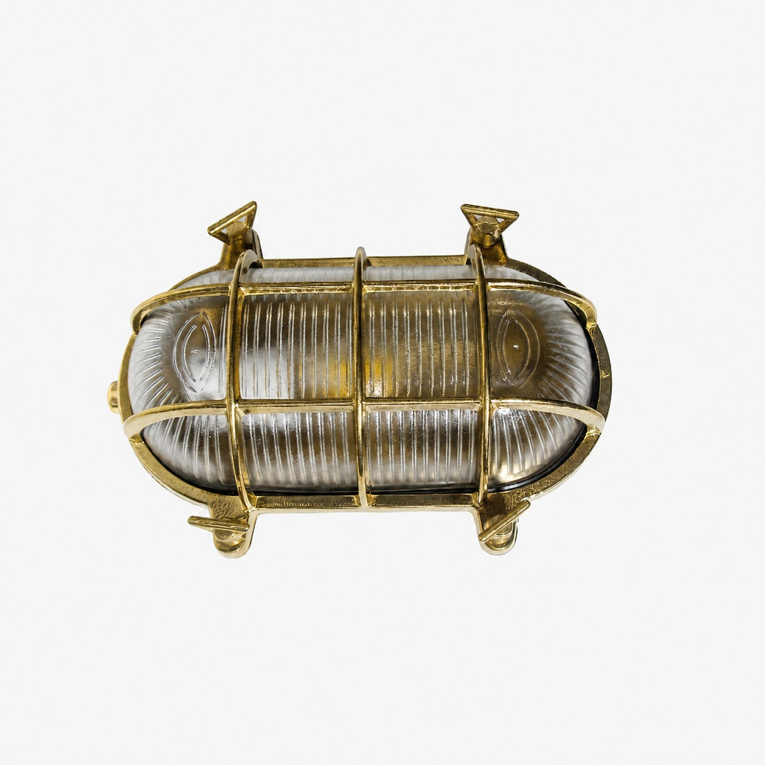 Ivoran Bulkhead Wall Sconce - Brass Caged Glass Vintage Industrial Light for Outdoor and Bathroom