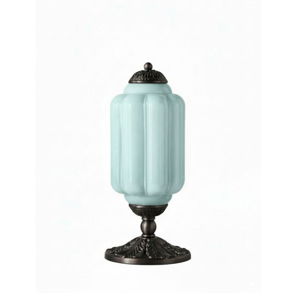 Retro Eloise Milk Glass Table Lamp for Bedroom Decor