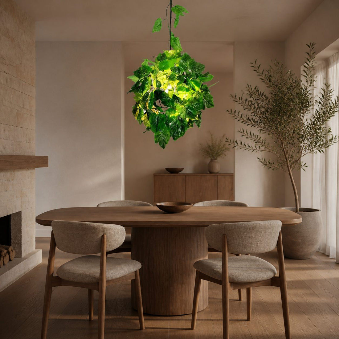Boltvein Natural-Inspired Pendant Lamp - Botanical-Industrial Fusion Design for Modern Interior Decor U24