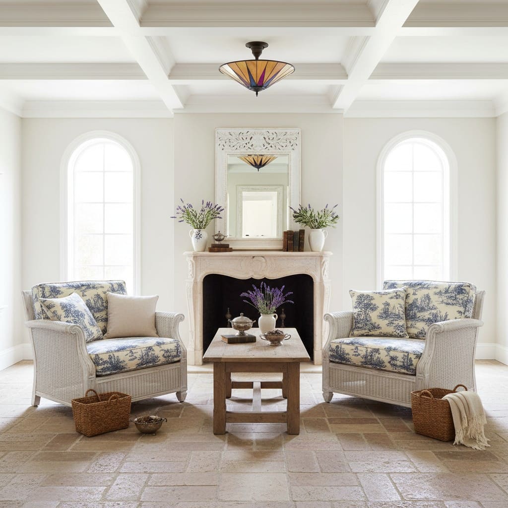 TF Dark Star Tiffany Ceiling Lamp – Stained Glass Star Design for Dining or Hall