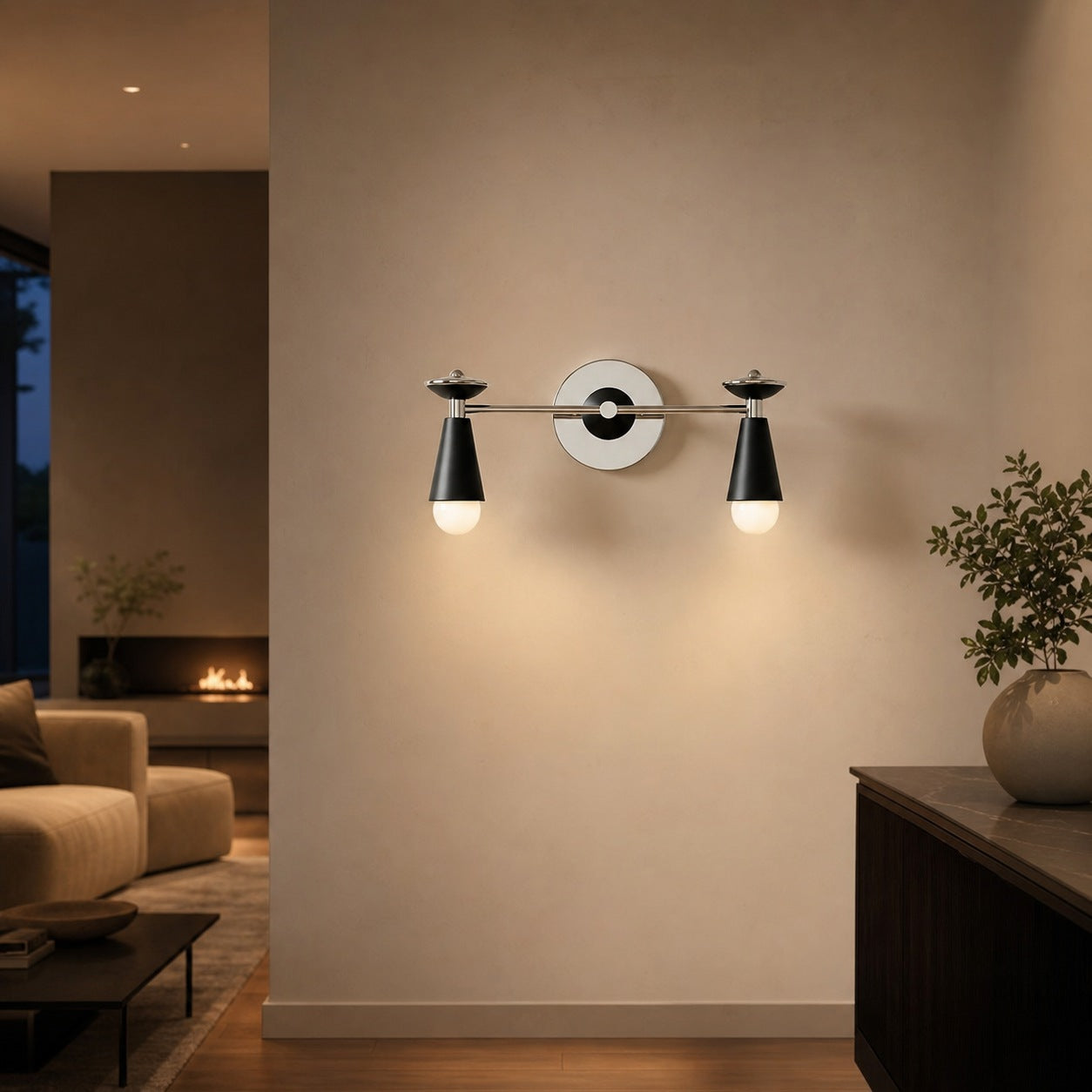 Pyralis Cone Modern Art Deco Lighting - Vintage Style Vanity Sconce Light