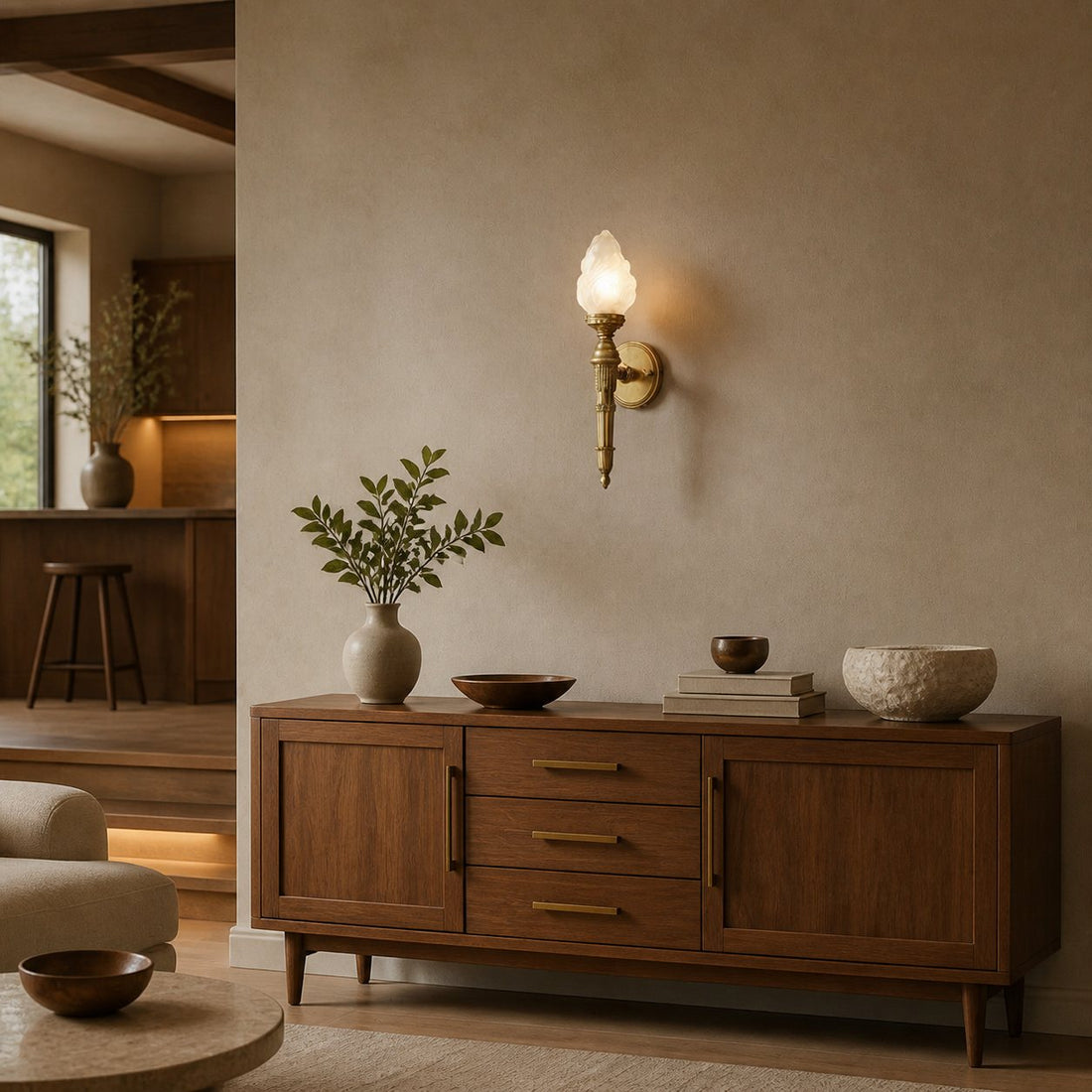 Modern Alabaster Wall Lamp – French Elegant Sconce for Bedroom Living Room Hallway