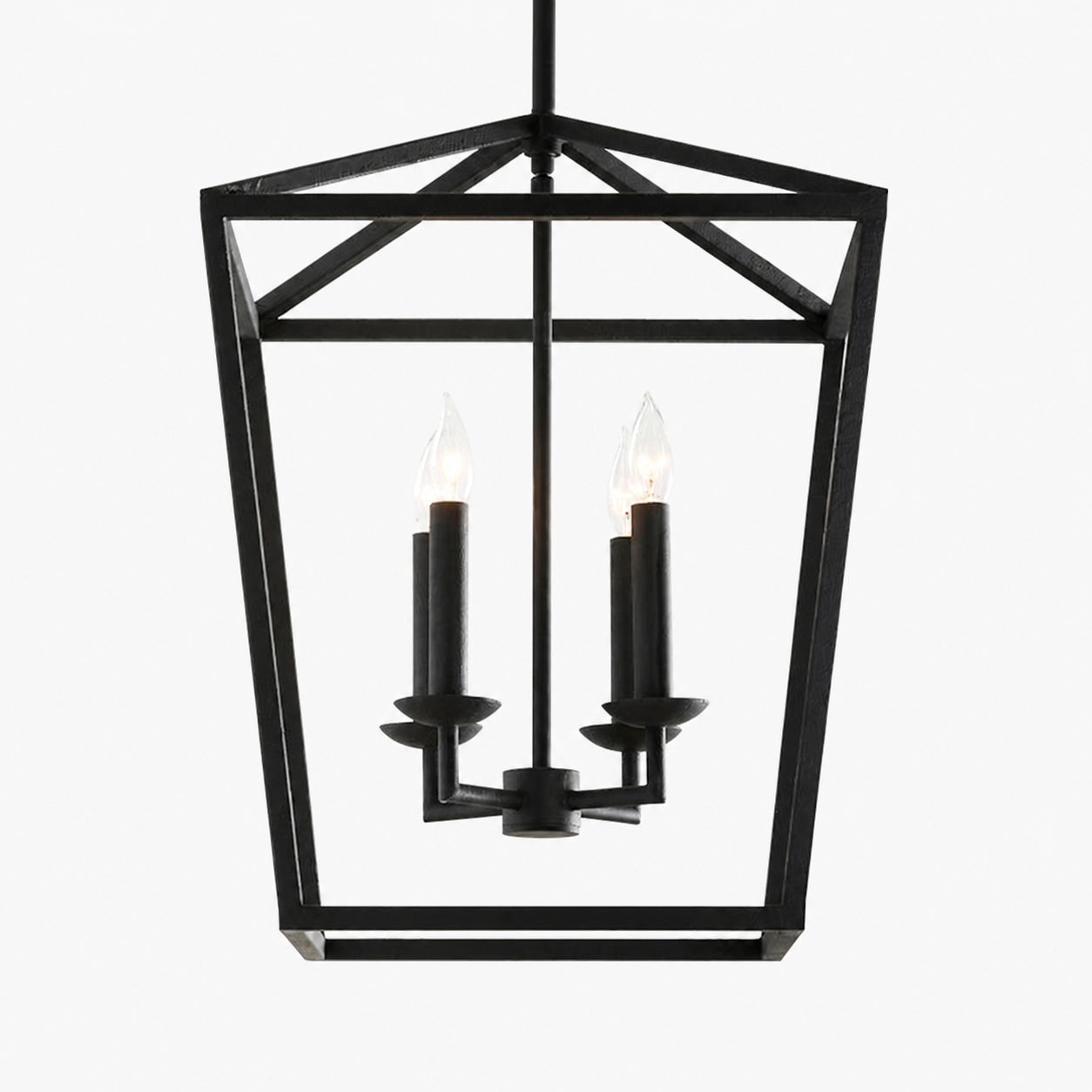 Rowan Bronze and Brass Lantern Pendant Light - Steel Hanging Ceiling Fixture