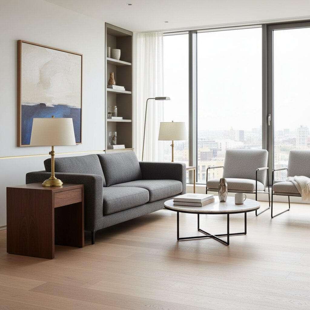 Nera USB Table Lamp - Adjustable Height Sleek Metal Modern Lamp for Office and Living Room