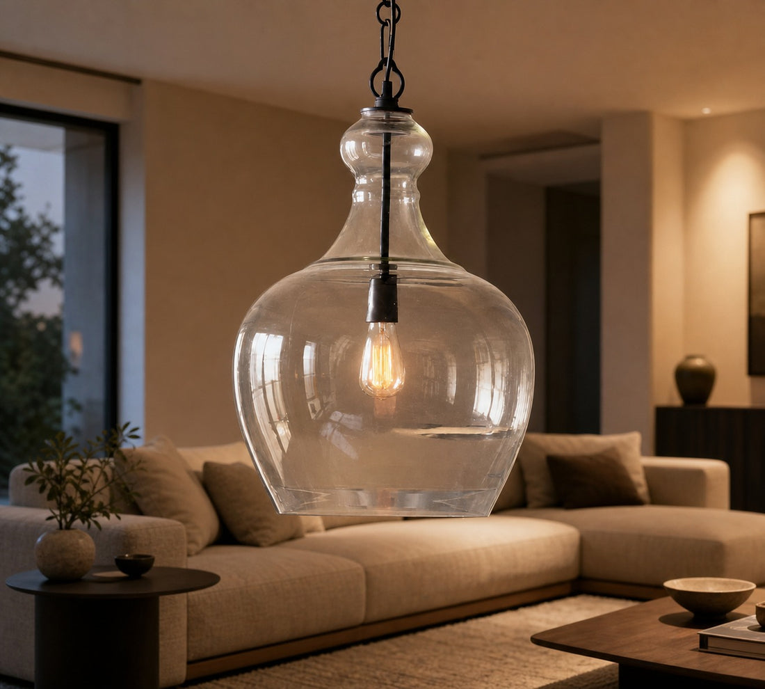 Lawson Glass Pendant Light - Recycled & Milk Glass with Bronze Accent