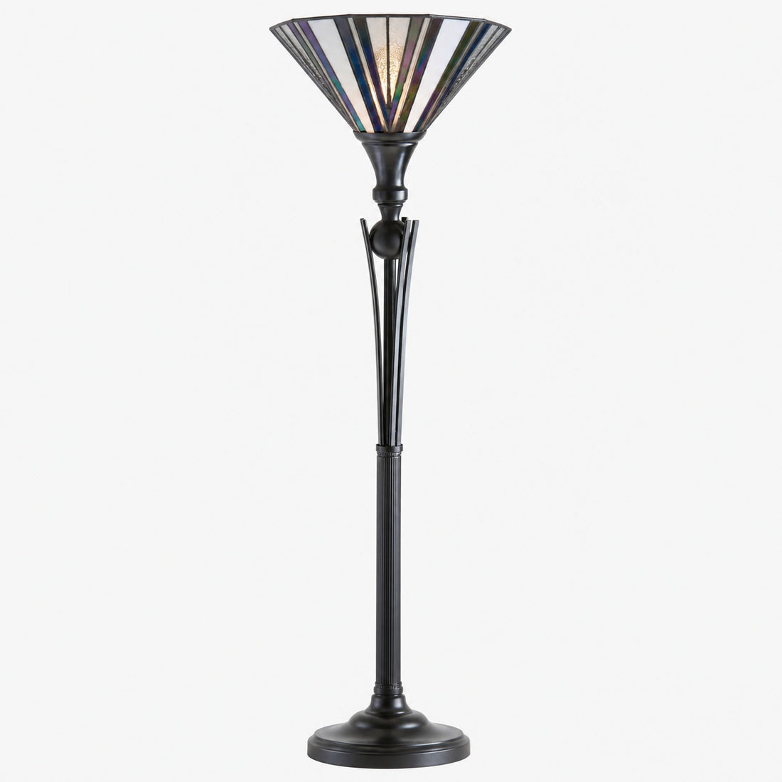TF Astoria Tiffany Style Uplighter Lamp – Textured Glass Shade for Home and Office Ambience