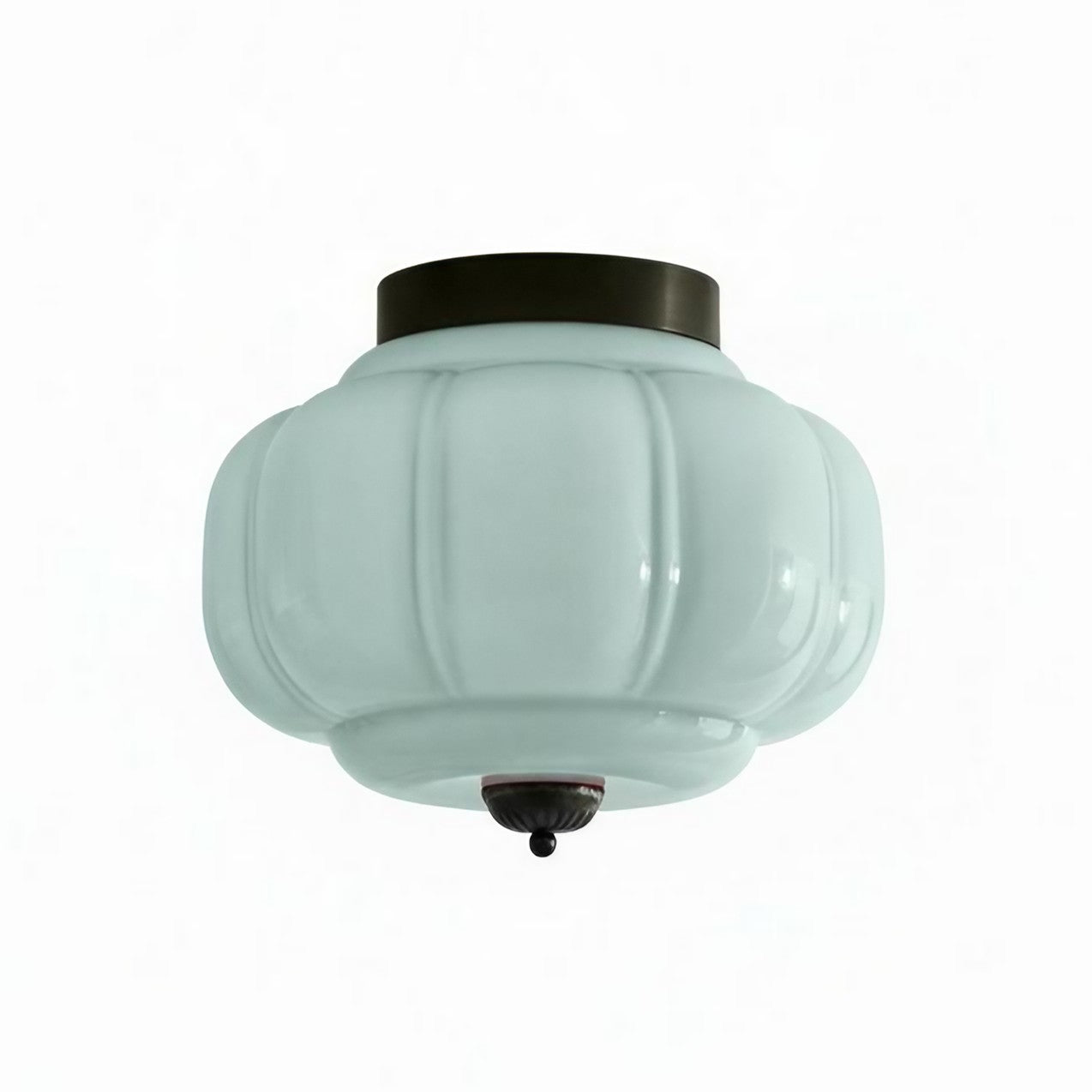 Eloise Retro Milk Glass Semi Flush Mount Ceiling Light