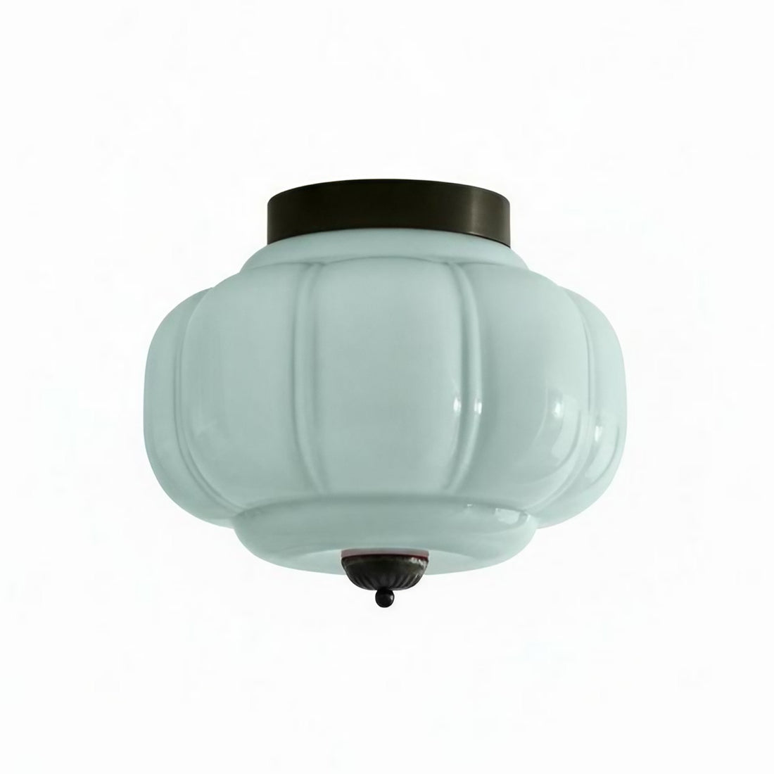 Eloise Retro Milk Glass Semi Flush Mount Ceiling Light