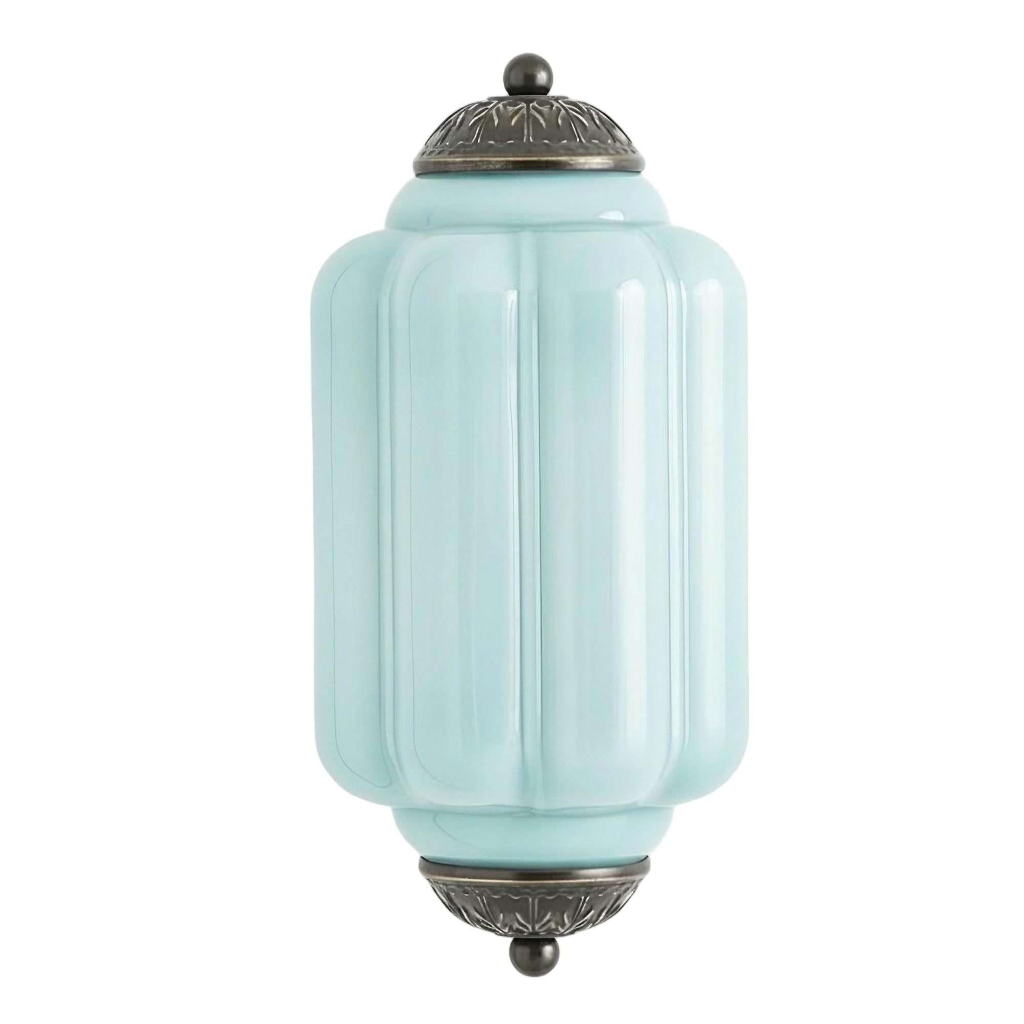 Vintage Eloise Glass Wall Sconce – Antique Brass Flush Bedside Light