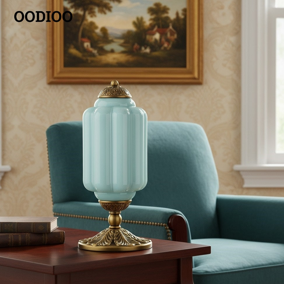 Eloise Vintage Glass Led Pumpkin Table Lamp