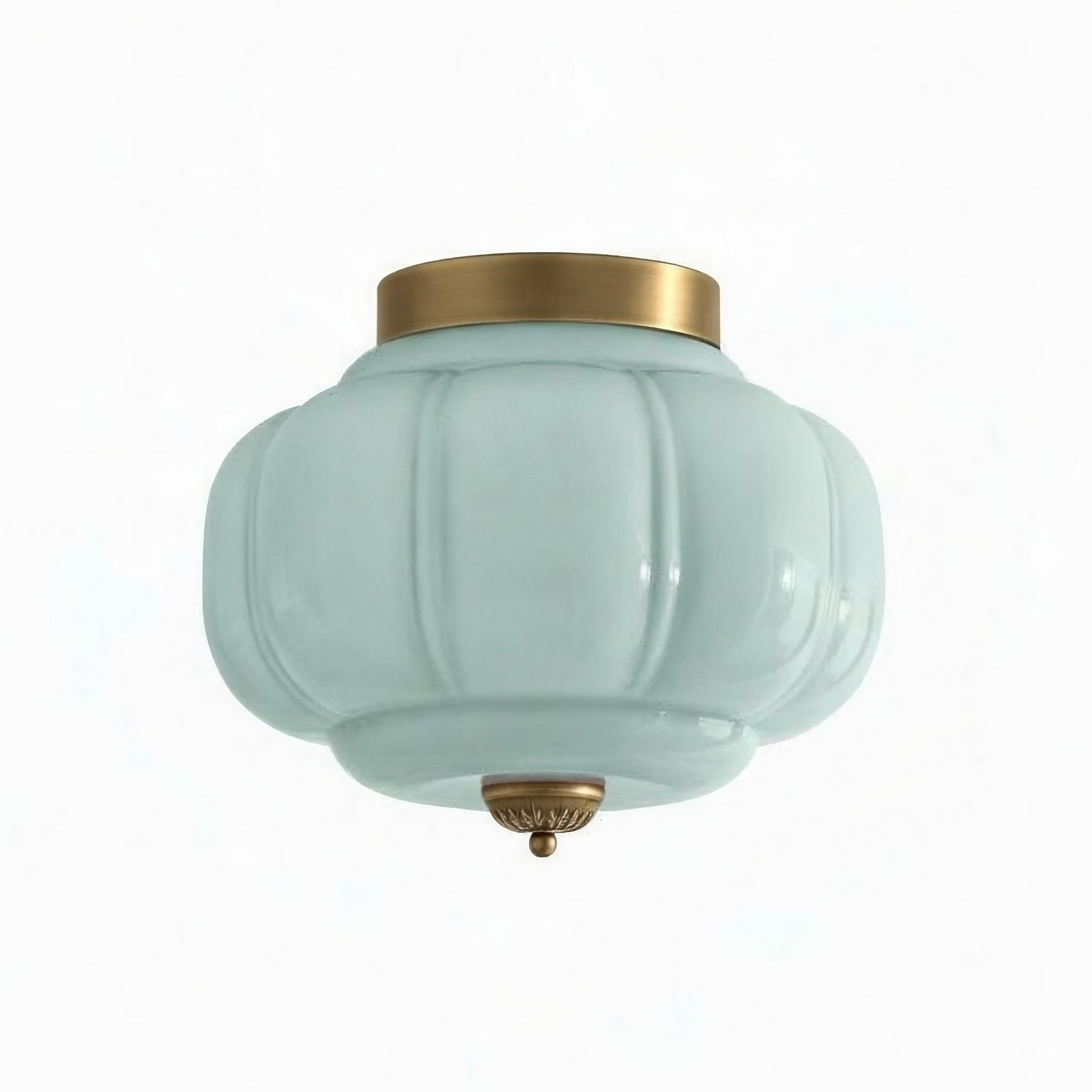 Eloise Retro Milk Glass Semi Flush Mount Ceiling Light