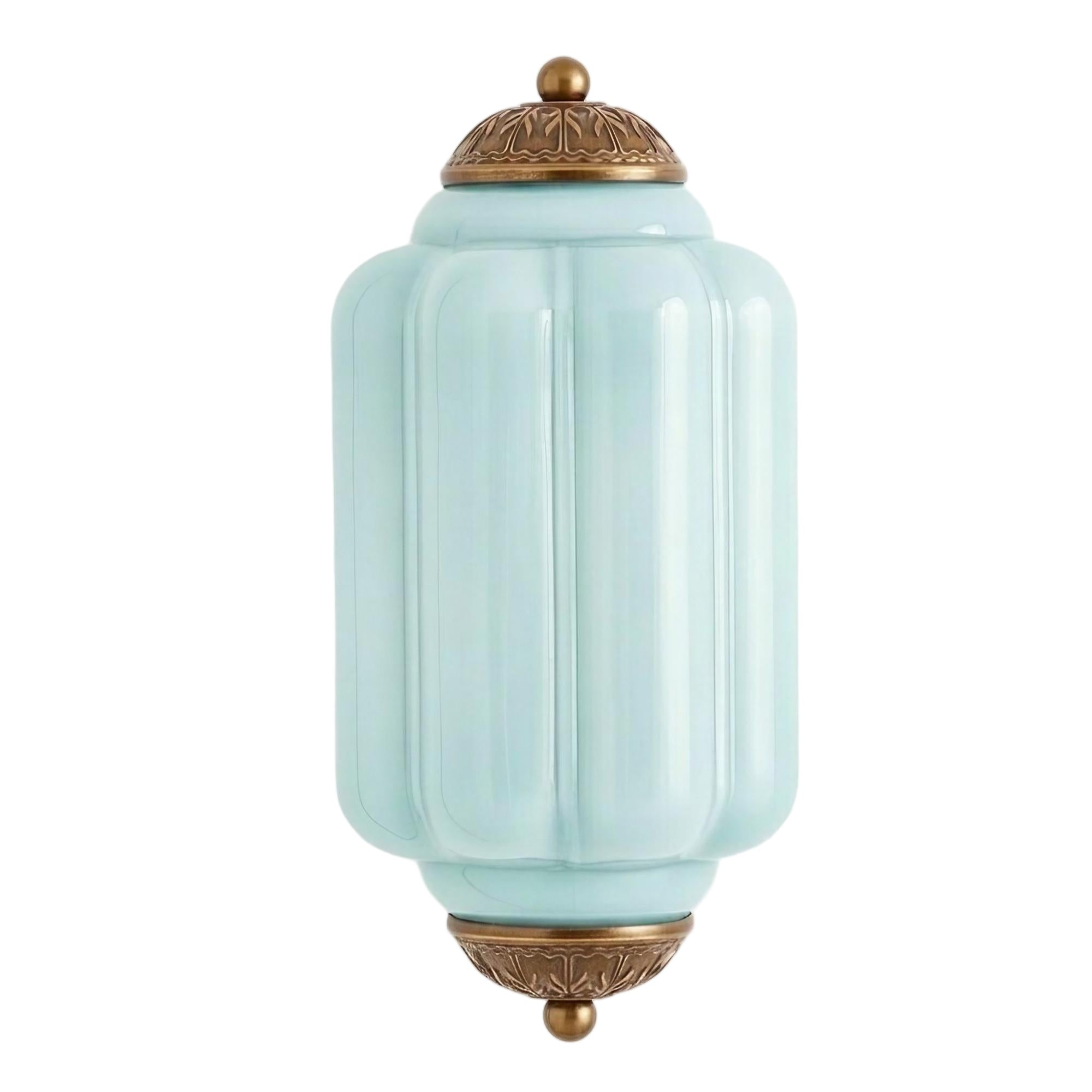 Vintage Eloise Glass Wall Sconce – Antique Brass Flush Bedside Light