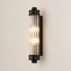 Bravira ribbed cylindrical wall sconce, black