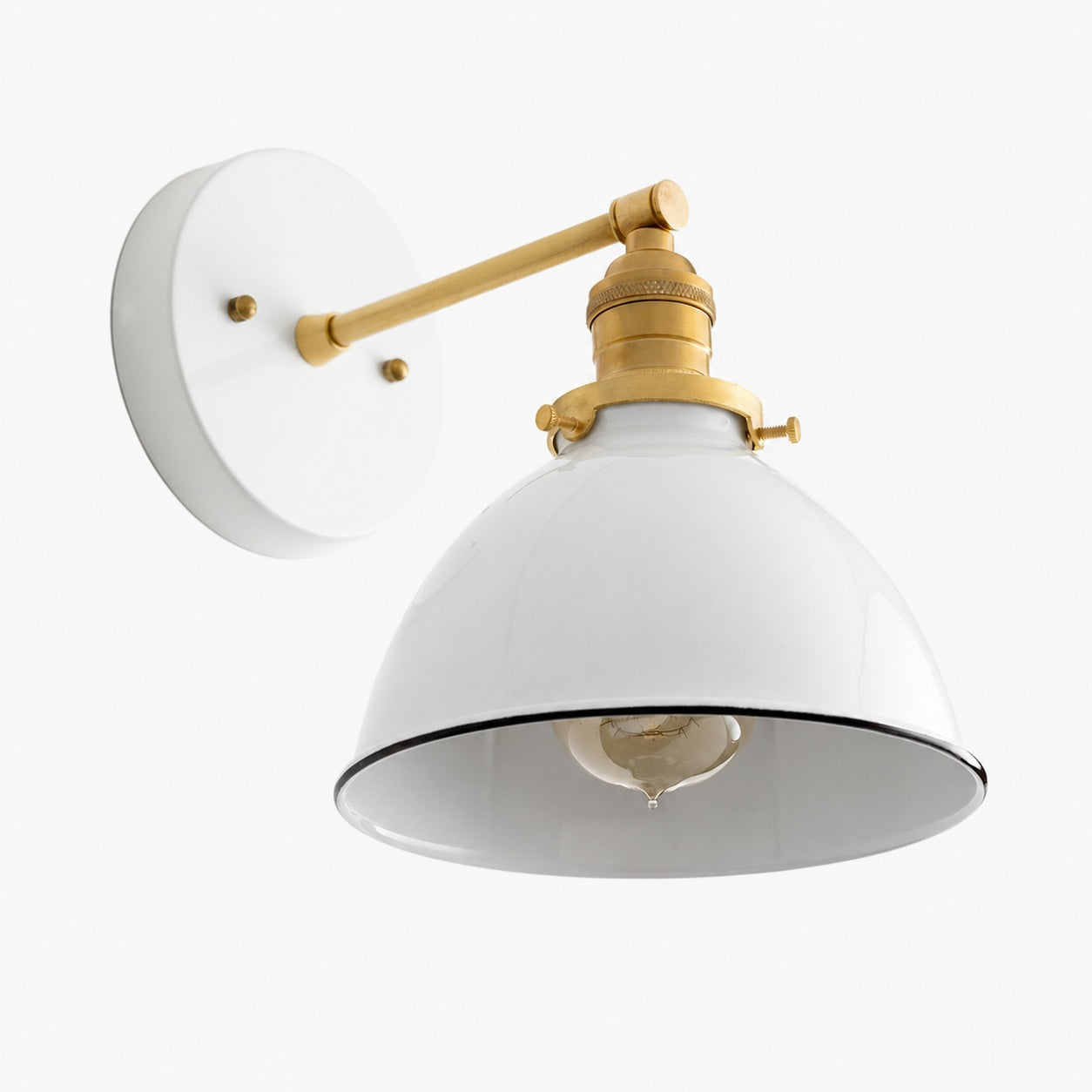 Conique Metal Wall Sconce - White Metal Shade - Industrial Modern Lighting