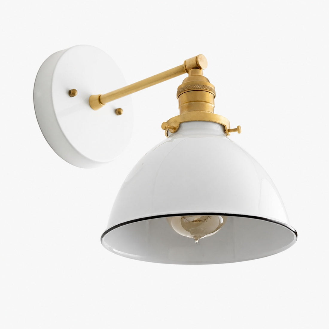 Conique Metal Wall Sconce - White Metal Shade - Industrial Modern Lighting