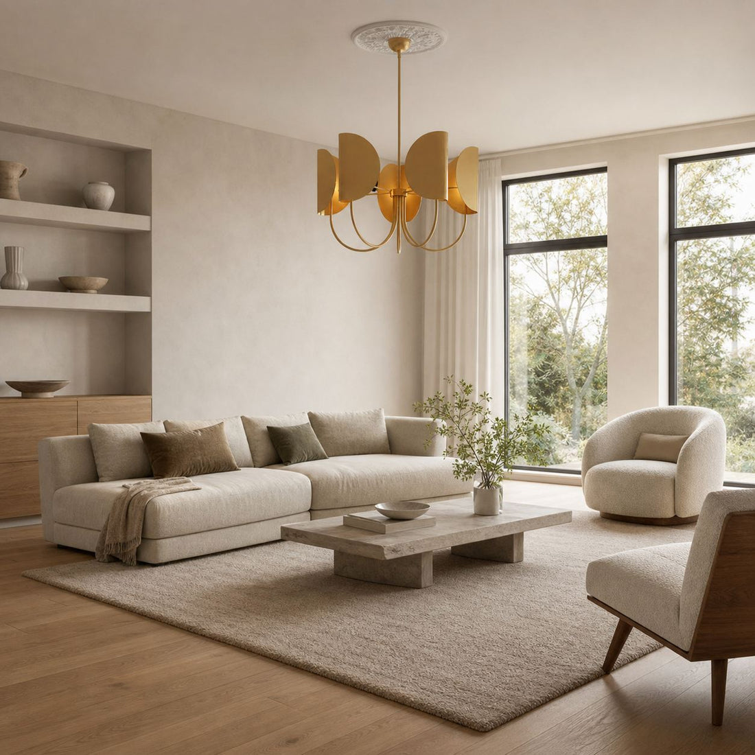 Leaf Brass Chandelier