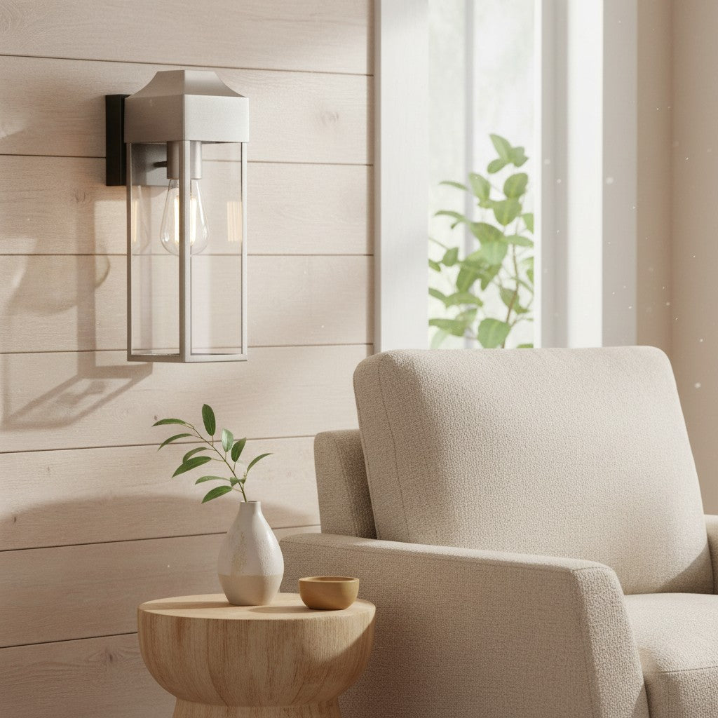 Georgon Exterior Wall Lantern Light – Clear Glass Shade, Classic Architectural Style for Outdoor Spaces