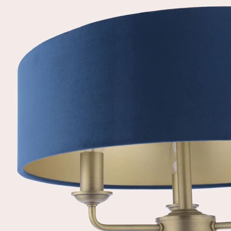 Matt Antique Brass 3 - Light Drum Light- Semi Flush Ceiling Light