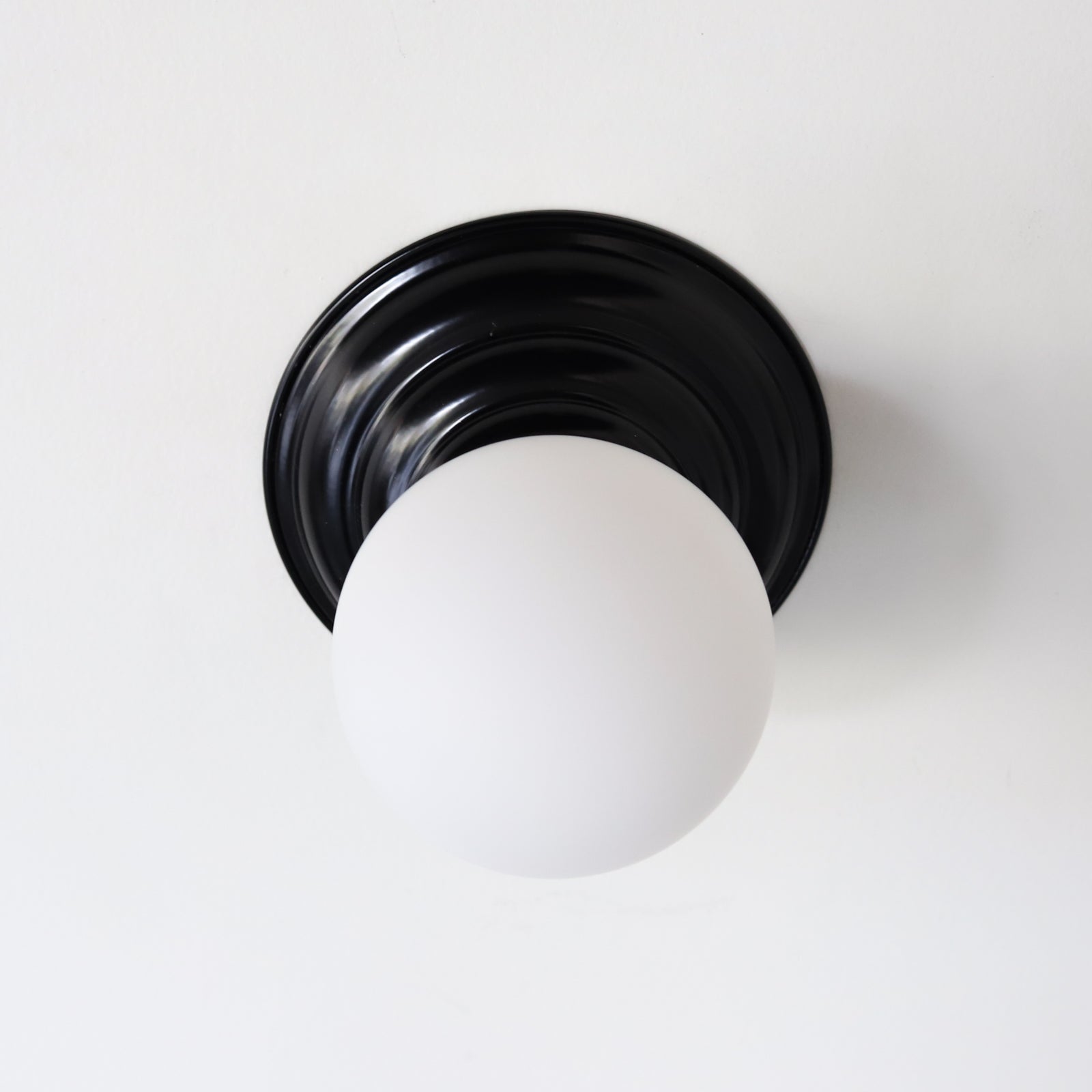 Retro Flushmount Ceiling Light or Wall Sconce - Minimalist Glass Globe