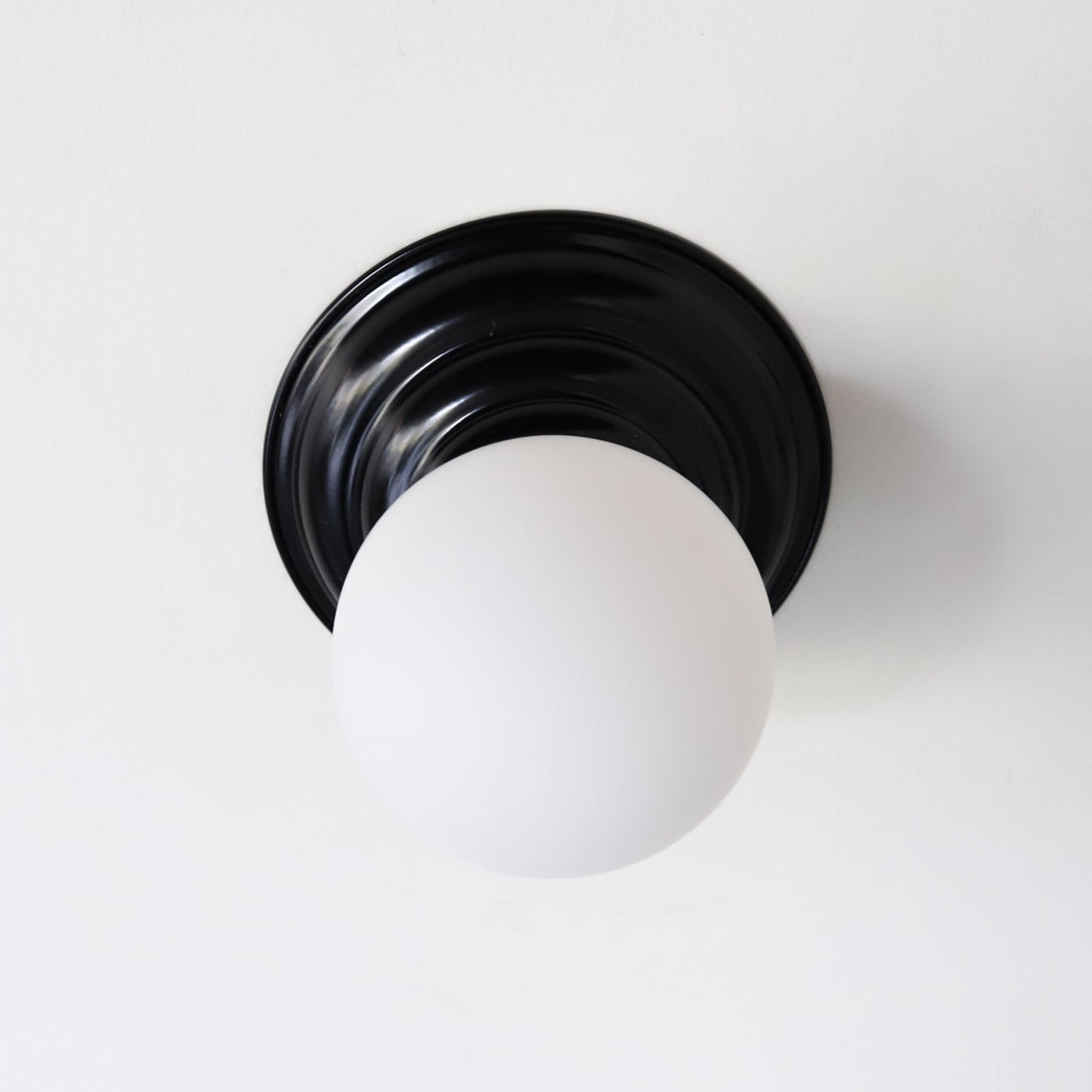 Retro Flushmount Ceiling Light or Wall Sconce - Minimalist Glass Globe