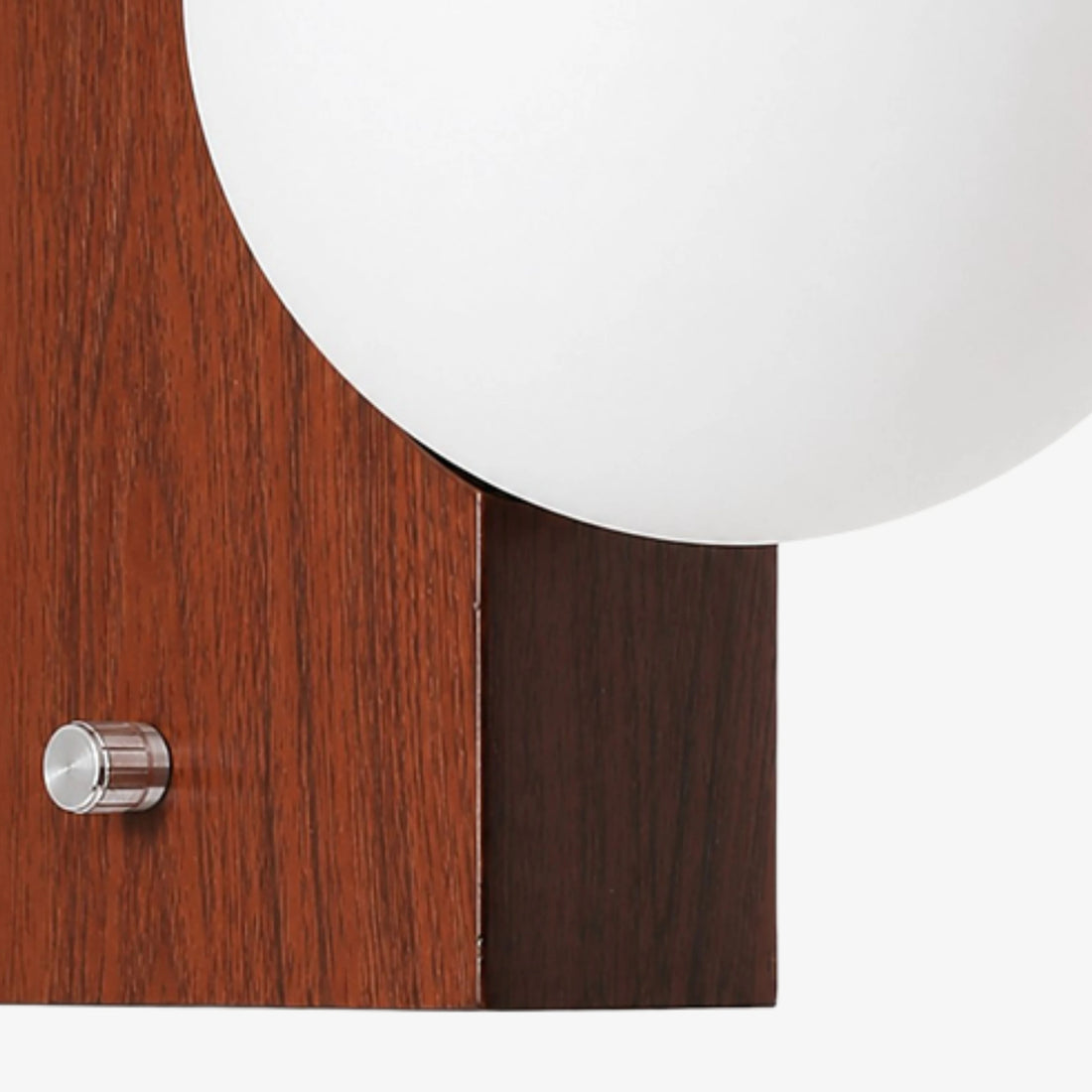 Walnut folded backplate and opal globe detail