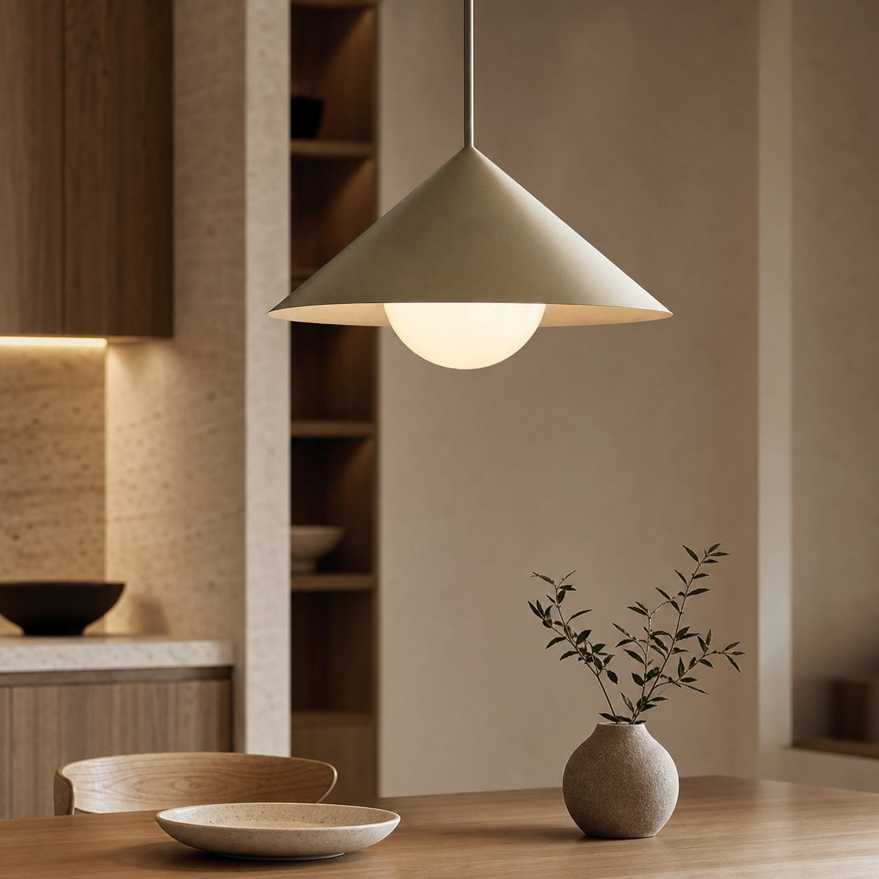 Brivana Adjustable Pendant – Cone Shade Light for Kitchen or Dining