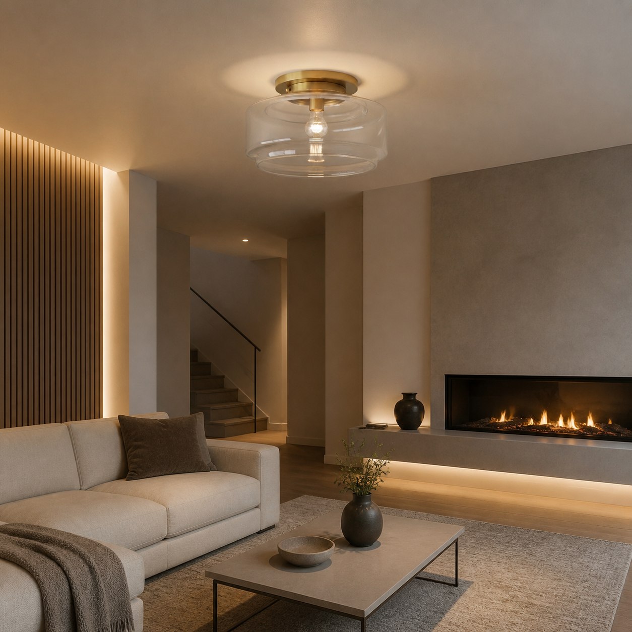 Ulavione Elegant Style Flush Mount Ceiling Fixture with Classic Form for Interior Spaces