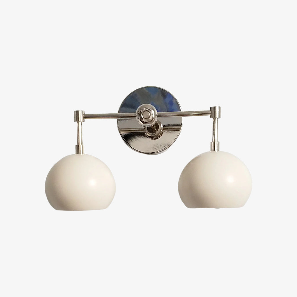 White Shades Wall Sconce - Double Head Vanity Bathroom Light