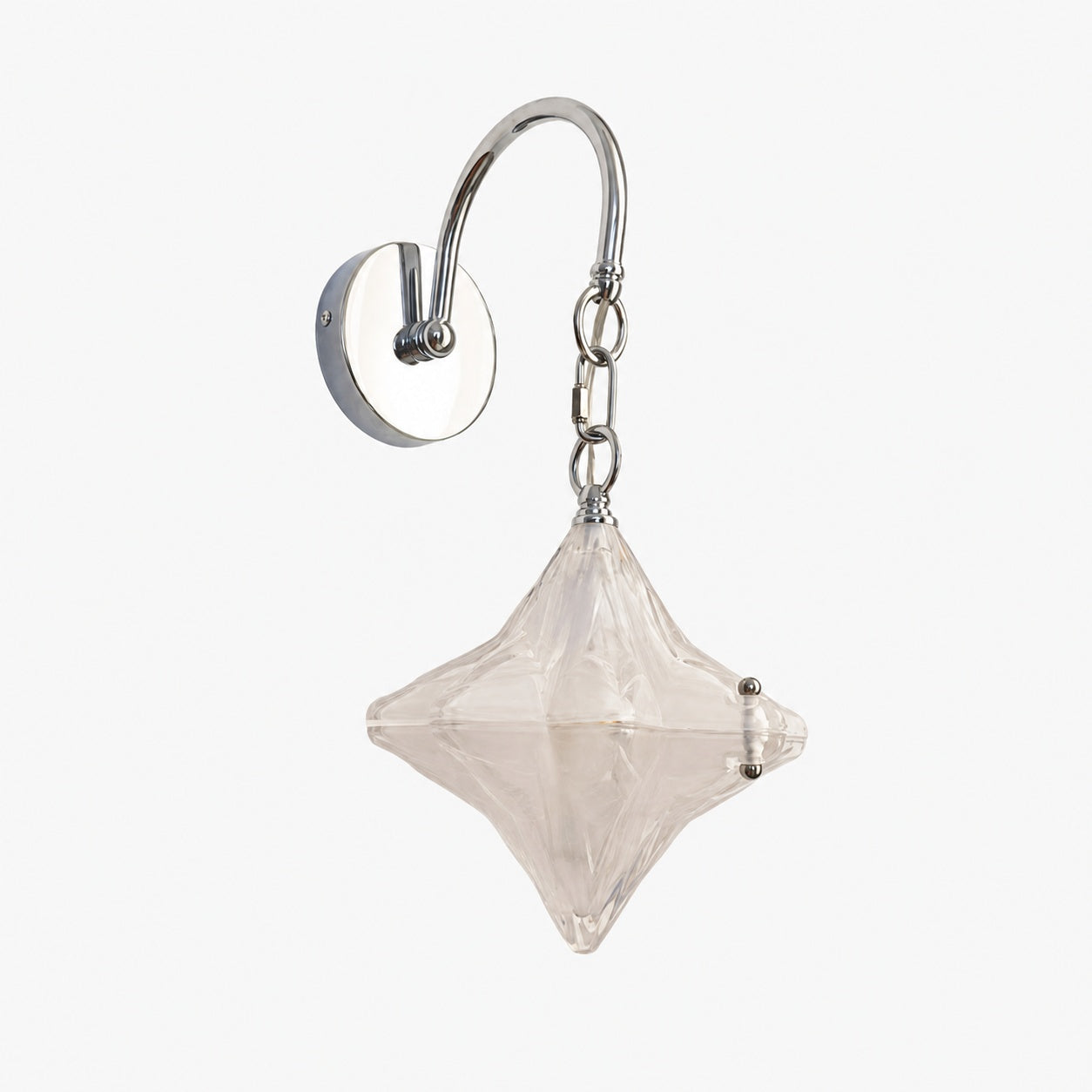 Art Deco Star Wall Sconce - Frosted Glass Light for Hallway - Astris Selene