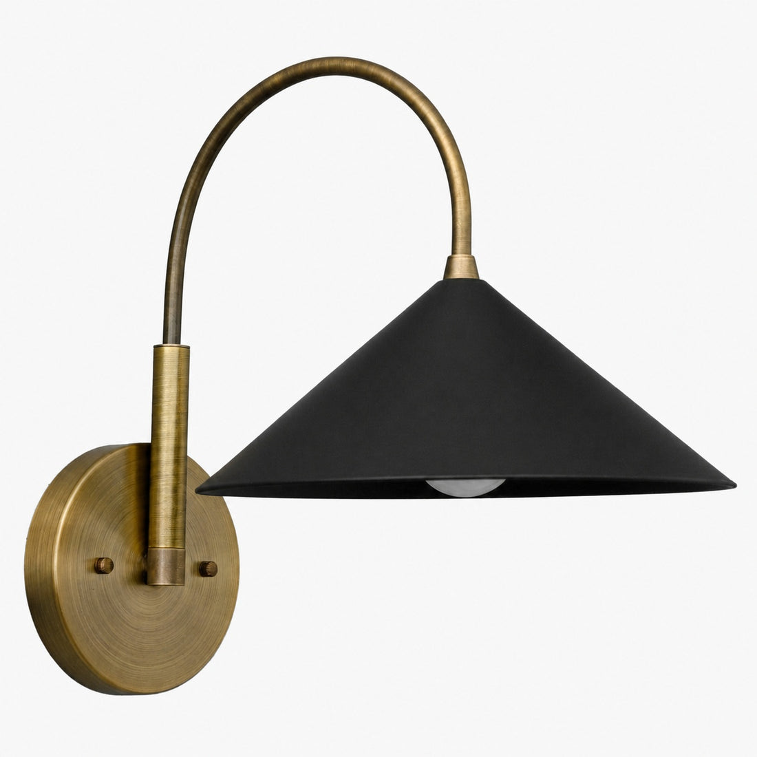 Curva Metal Vintage Wall Sconce  - Elegant Cone Shade for Bedrooms