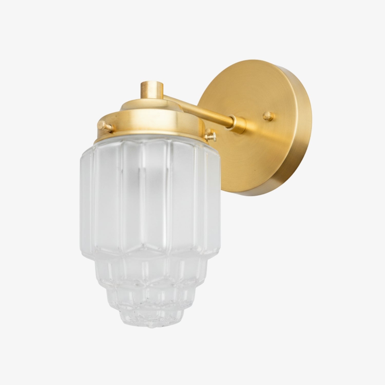 Tierlux Glass Vanity Light - Art Deco Bathroom Fixture with Skyscraper Shades