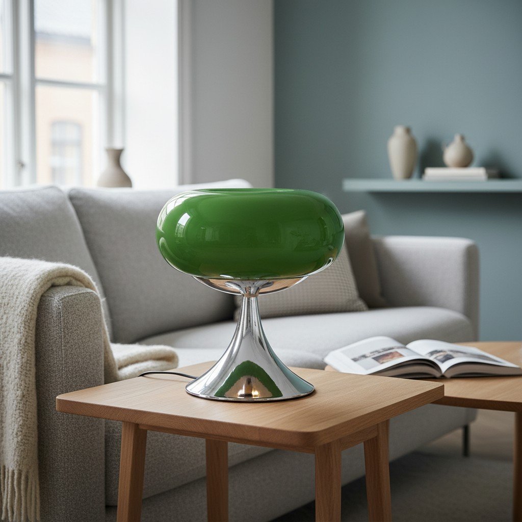Lollora Decorative Table Lamp - Sculptural Glass Accent Light for Bedroom or Living Room