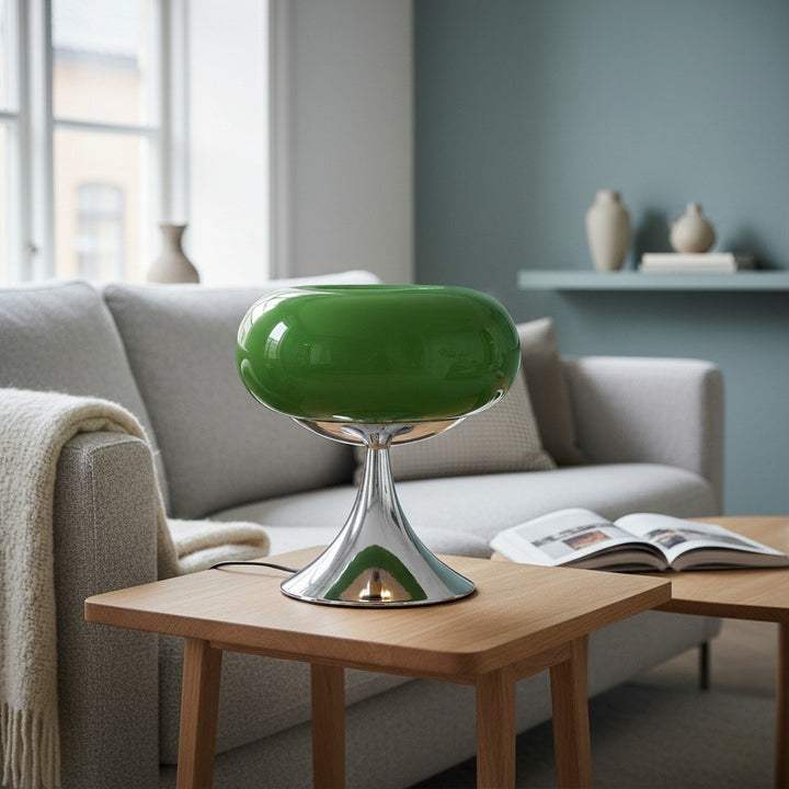 Lollora Decorative Table Lamp - Sculptural Glass Accent Light for Bedroom or Living Room