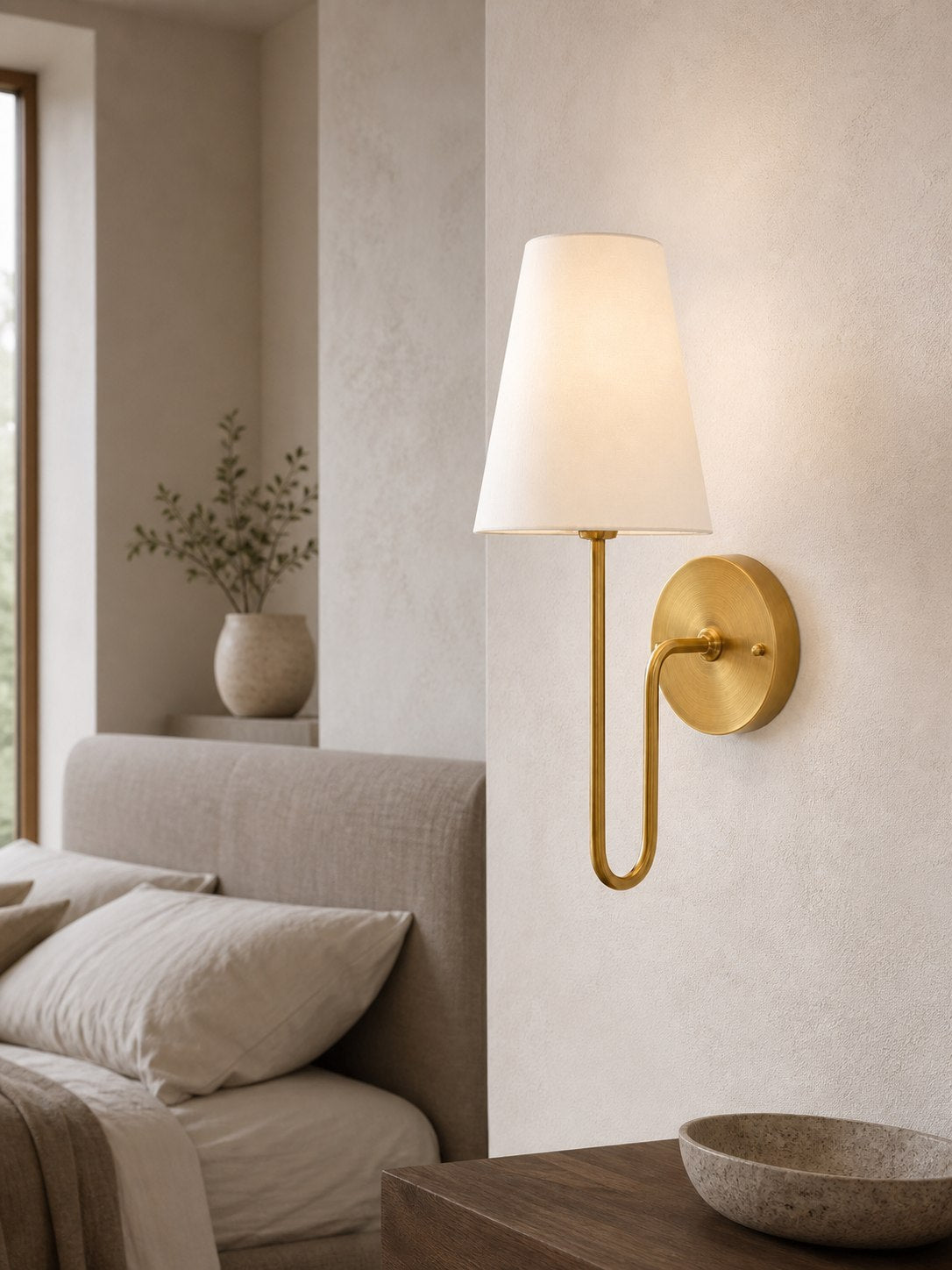 Organic Glass Scoop Wall Light – Minimalist Modern Decorative Ambient Sconce for Living Room