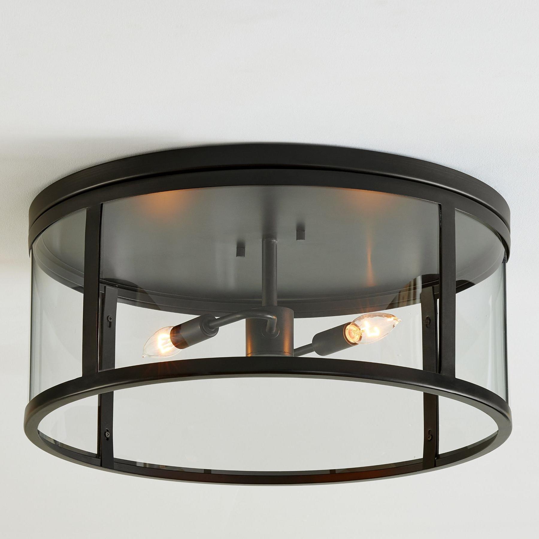 Ferrix Minimalistisch Iron Flush Mount Ceiling Light - Modern Outdoor Glass Ceiling Lamp