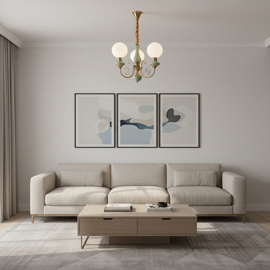 Radiara Chandelier - Layered Stone Disc Design Modern Luxury Style for Dining Room and Living Area