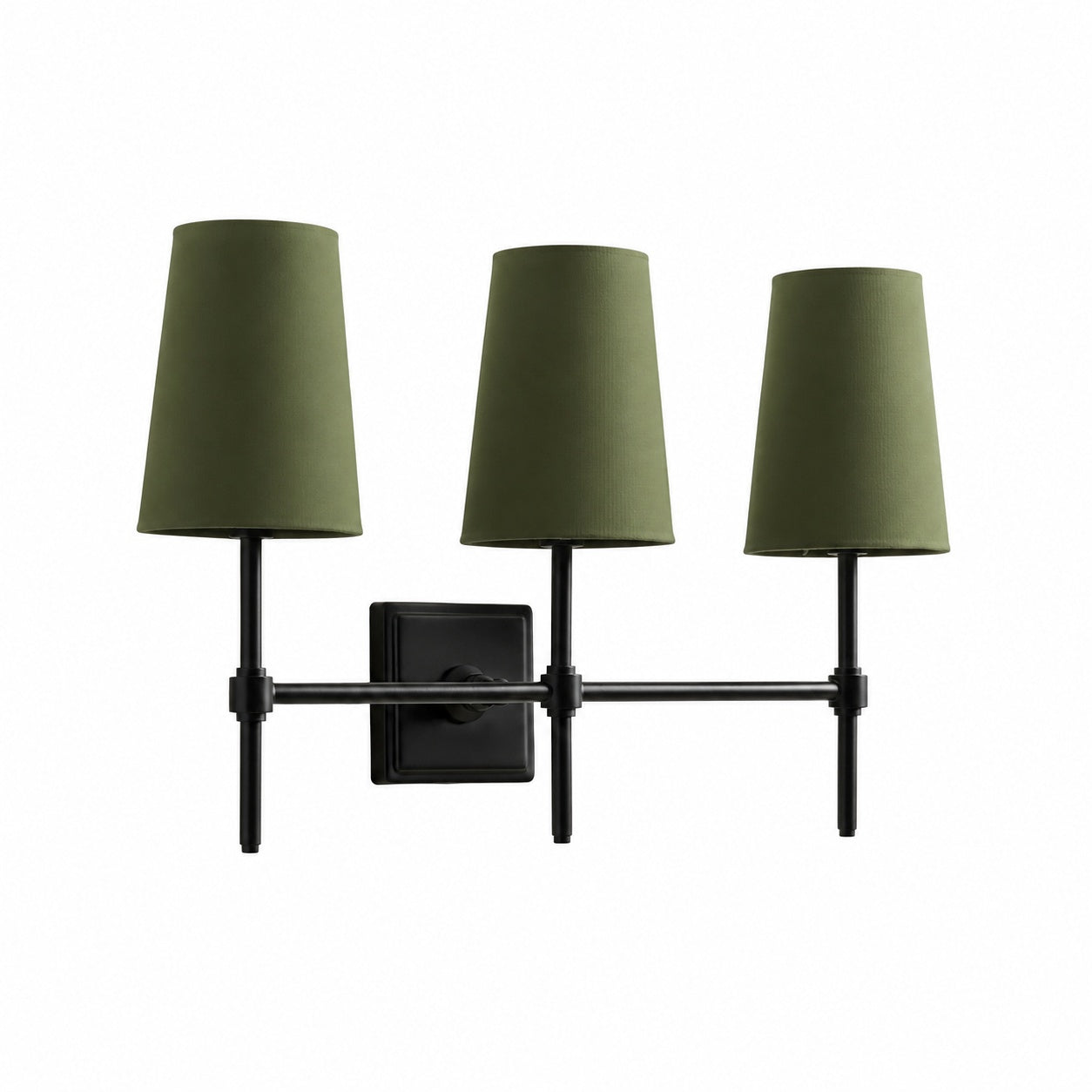 Derlina White Linen Shades Wall Lamp – Retro Metal Multi-Head Lighting Fixture
