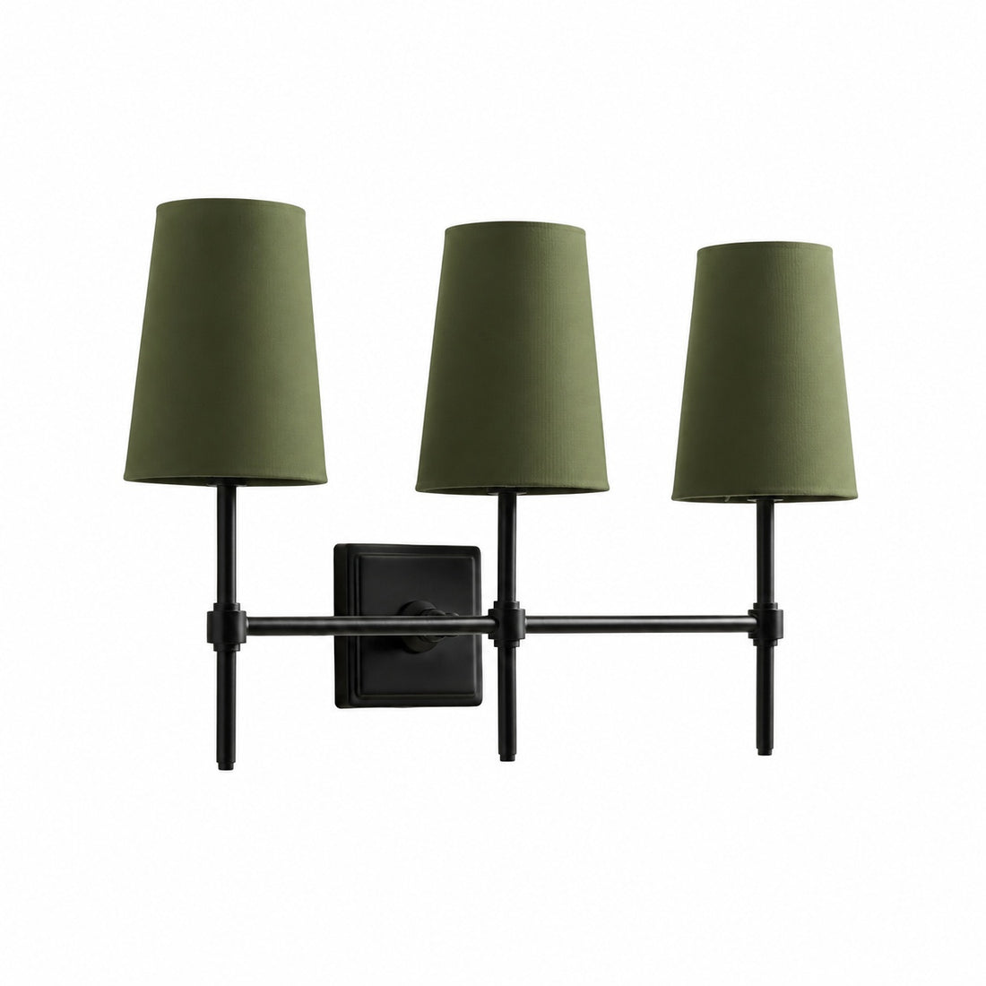 Derlina White Linen Shades Wall Lamp – Retro Metal Multi-Head Lighting Fixture
