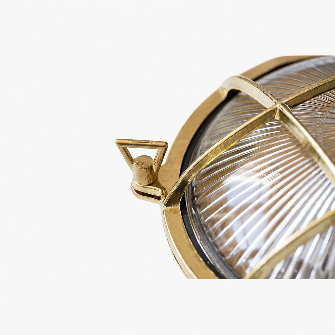 Ivoran Bulkhead Wall Sconce - Brass Caged Glass Vintage Industrial Light for Outdoor and Bathroom