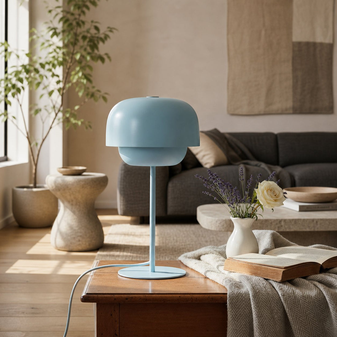 Clinco Contemporary Metal Table Lamp- Retro-Inspired Dome Design