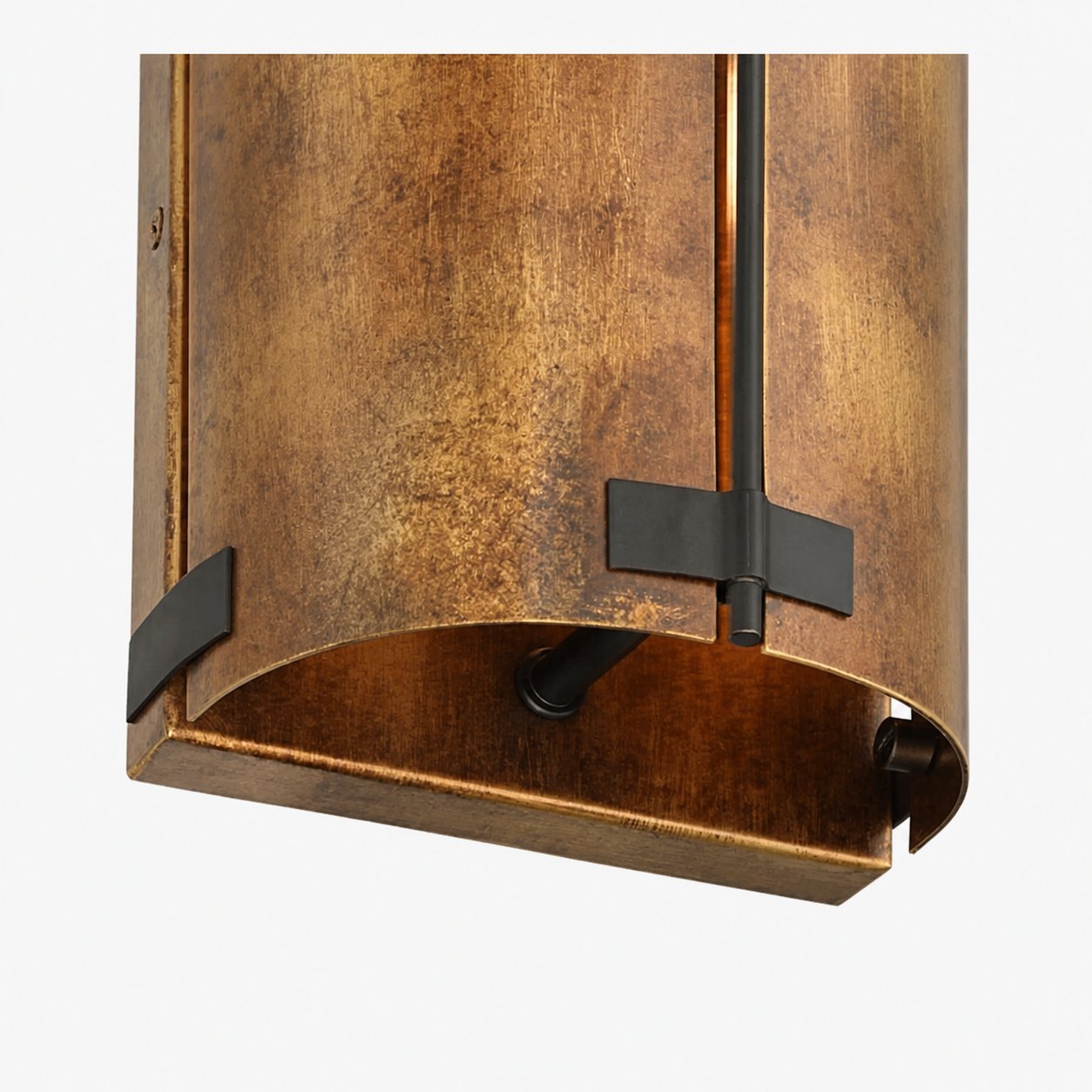 Rustivon Rustic Wall Sconce - Curved Metal Shade in Vintage Style for Bedroom