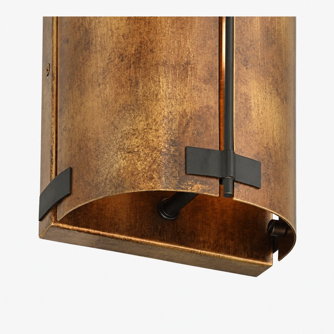 Rustivon Rustic Wall Sconce - Curved Metal Shade in Vintage Style for Bedroom